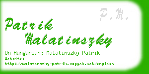 patrik malatinszky business card